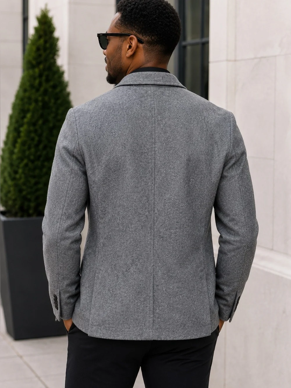 Banana Republic Mens Slim Fit Wool Blend Gray Blazer Italian Fabric Jacket 38R